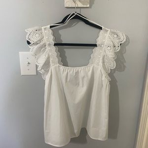 Zara white eyelet top NWT